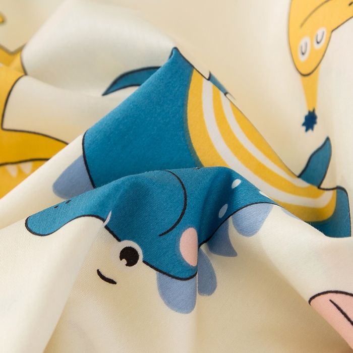 91家纺网 家纺一手货源 找家纺 良佐生活 2022新款60s全棉贡缎卡通印花枕套（单只） 小神龙