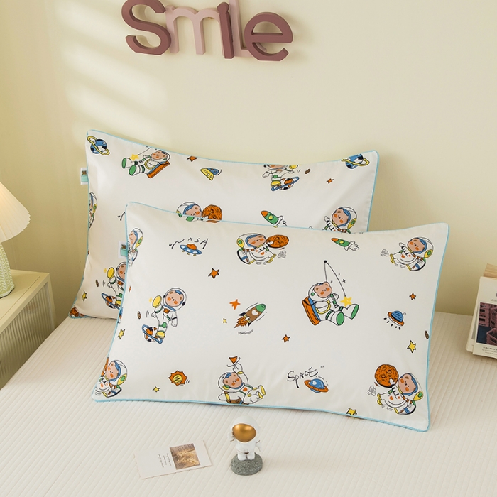 91家纺网 家纺一手货源 找家纺 良佐生活 2022新款60s全棉贡缎卡通印花枕套（单只） 太空小子