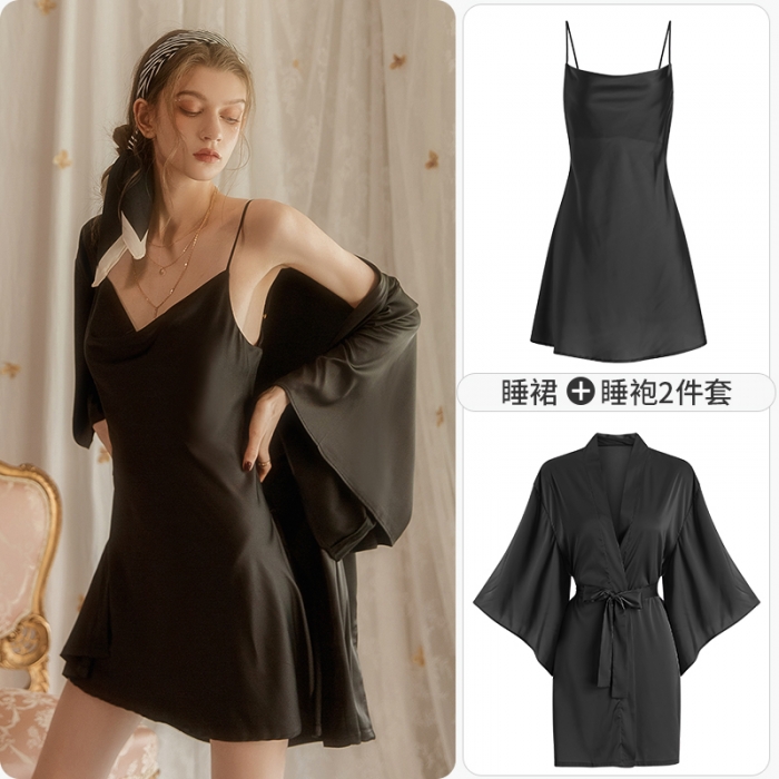 91家纺网 家纺一手货源 找家纺 洛兰沙 2022新款纯色睡衣