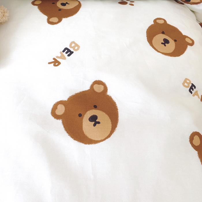 91家纺网 家纺一手货源 找家纺 卡巴伦 2023新款全棉花漾系列四件套 bear小熊