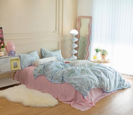 91家纺网 家纺一手货源 找家纺 千朵 2022新款40s天丝四件套 韵叶