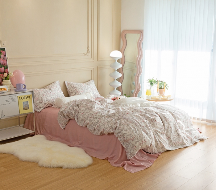 91家纺网 家纺一手货源 找家纺 千朵 2022新款40s天丝四件套 巴尔曼-灰