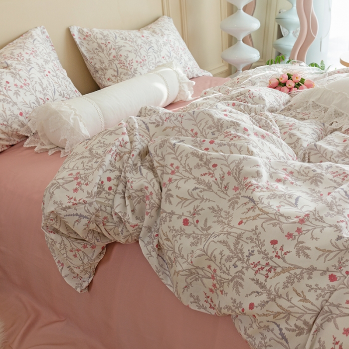 91家纺网 家纺一手货源 找家纺 千朵 2022新款40s天丝四件套 巴尔曼-灰