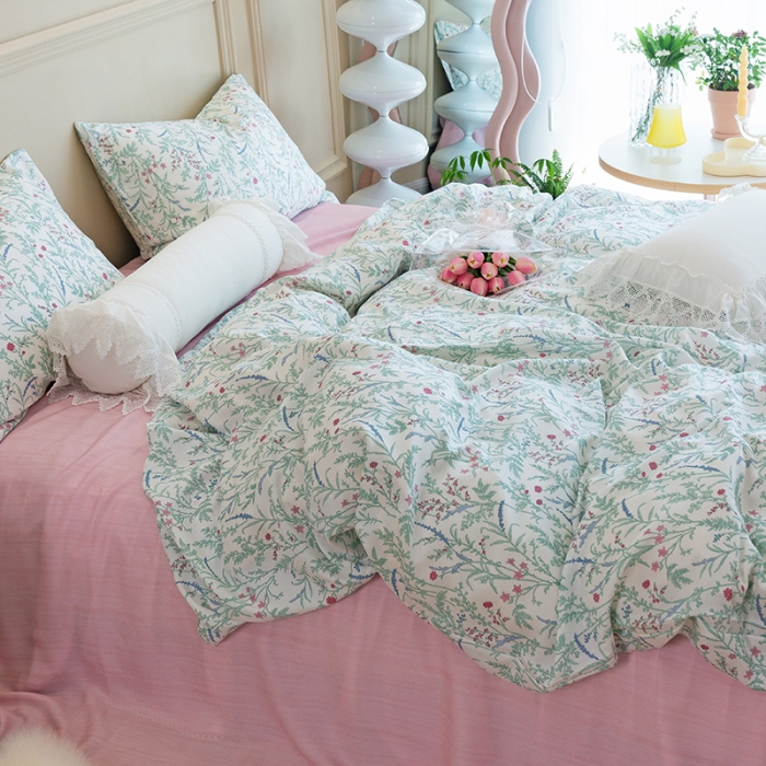 91家纺网 家纺一手货源 找家纺 千朵 2022新款40s天丝四件套 巴尔曼-绿