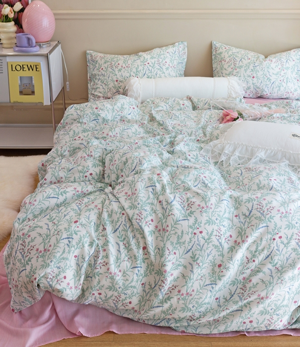 91家纺网 家纺一手货源 找家纺 千朵 2022新款40s天丝四件套 巴尔曼-绿