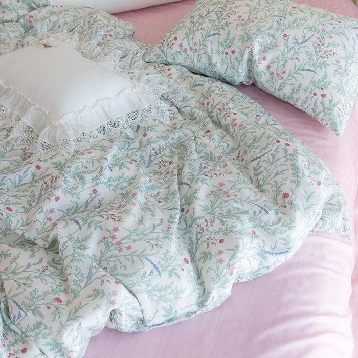 91家纺网 家纺一手货源 找家纺 千朵 2022新款40s天丝四件套 巴尔曼-绿