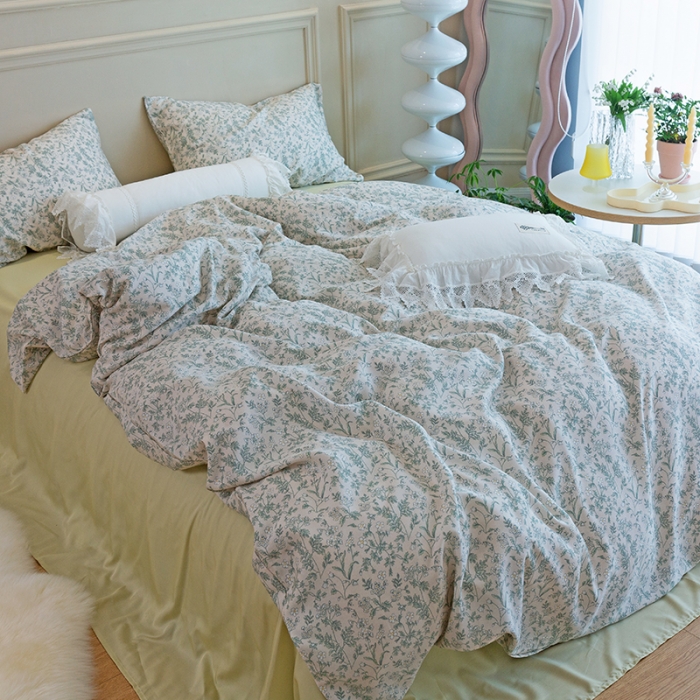 91家纺网 家纺一手货源 找家纺 千朵 2022新款40s天丝四件套 清佳人