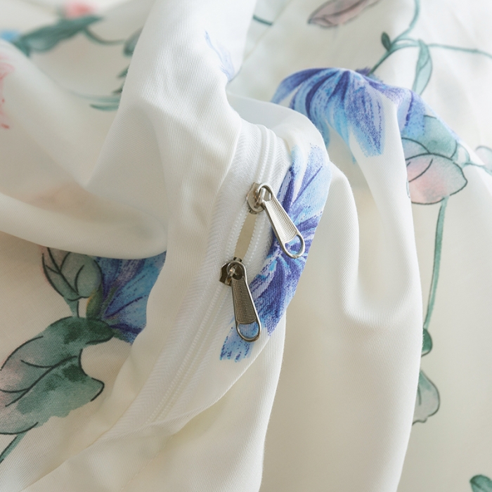 91家纺网 家纺一手货源 找家纺 千朵 2022新款40s天丝四件套 清浅