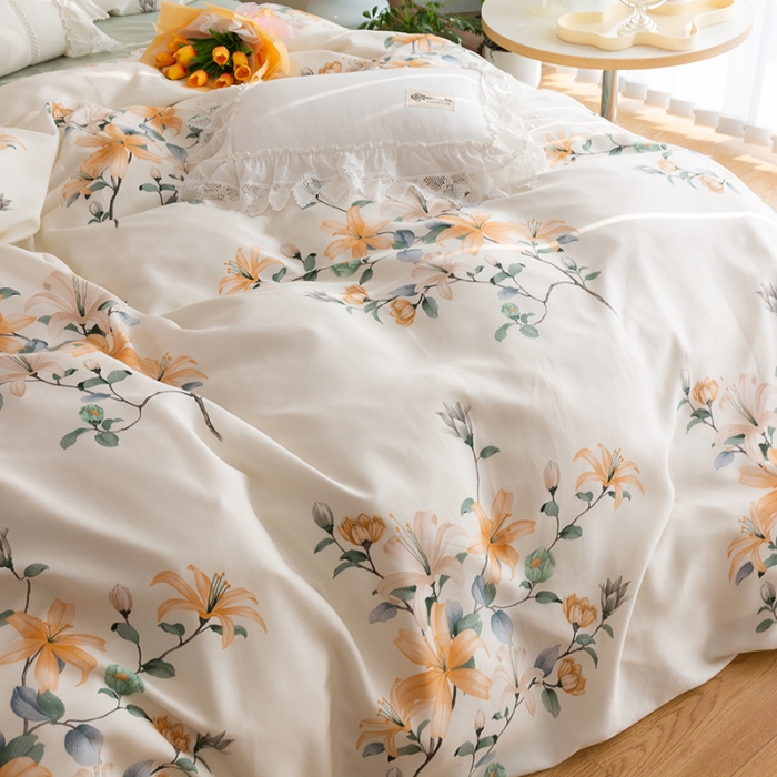 91家纺网 家纺一手货源 找家纺 千朵 2022新款40s天丝四件套 语汐