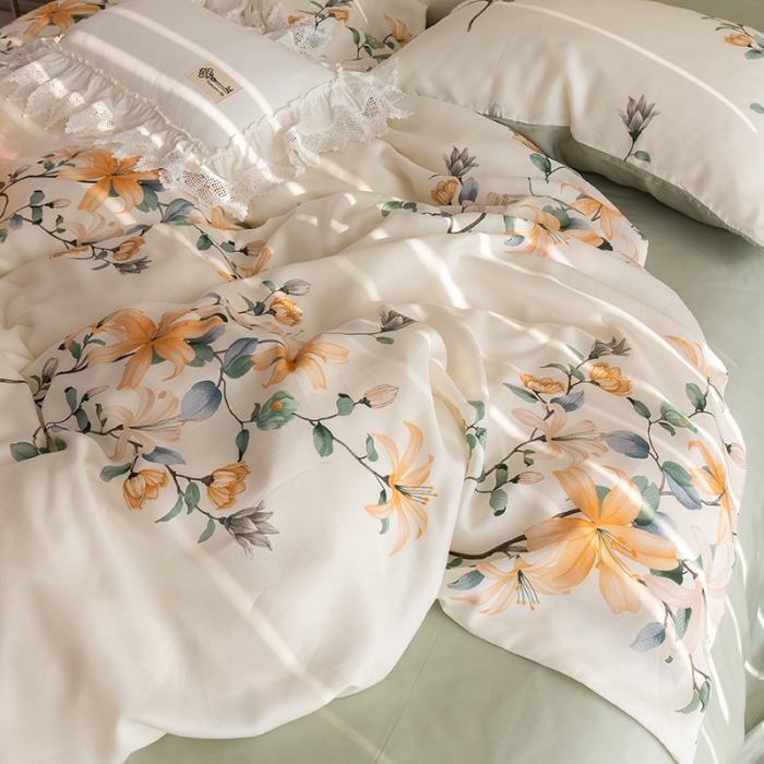 91家纺网 家纺一手货源 找家纺 千朵 2022新款40s天丝四件套 语汐