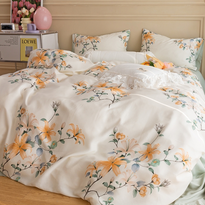 91家纺网 家纺一手货源 找家纺 千朵 2022新款40s天丝四件套 语汐