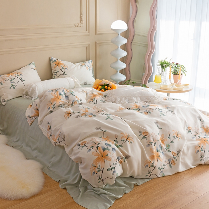 91家纺网 家纺一手货源 找家纺 千朵 2022新款40s天丝四件套 语汐