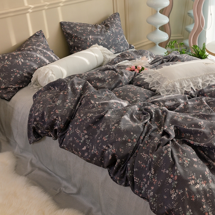 91家纺网 家纺一手货源 找家纺 千朵 2022新款40s天丝四件套 月色