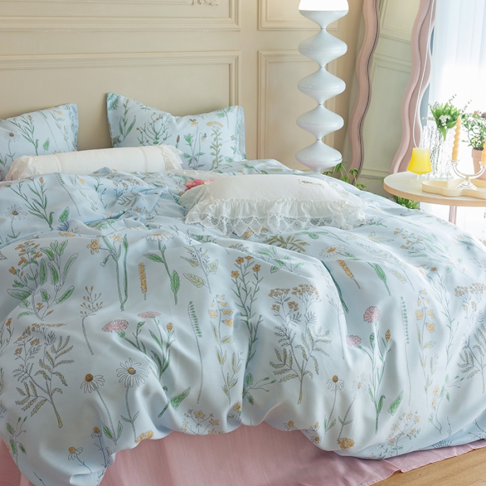 91家纺网 家纺一手货源 找家纺 千朵 2022新款40s天丝四件套 韵叶