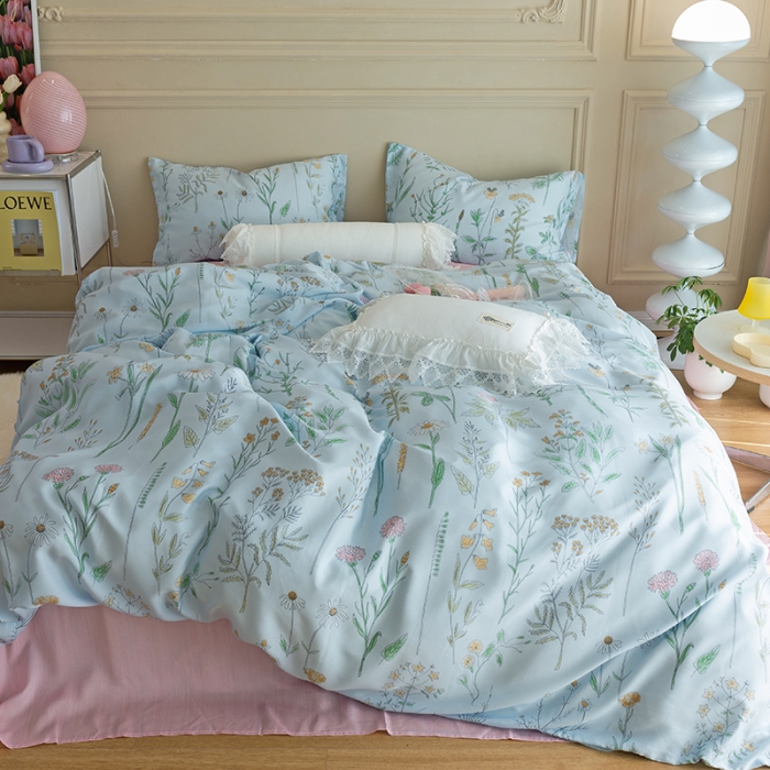 91家纺网 家纺一手货源 找家纺 千朵 2022新款40s天丝四件套 韵叶