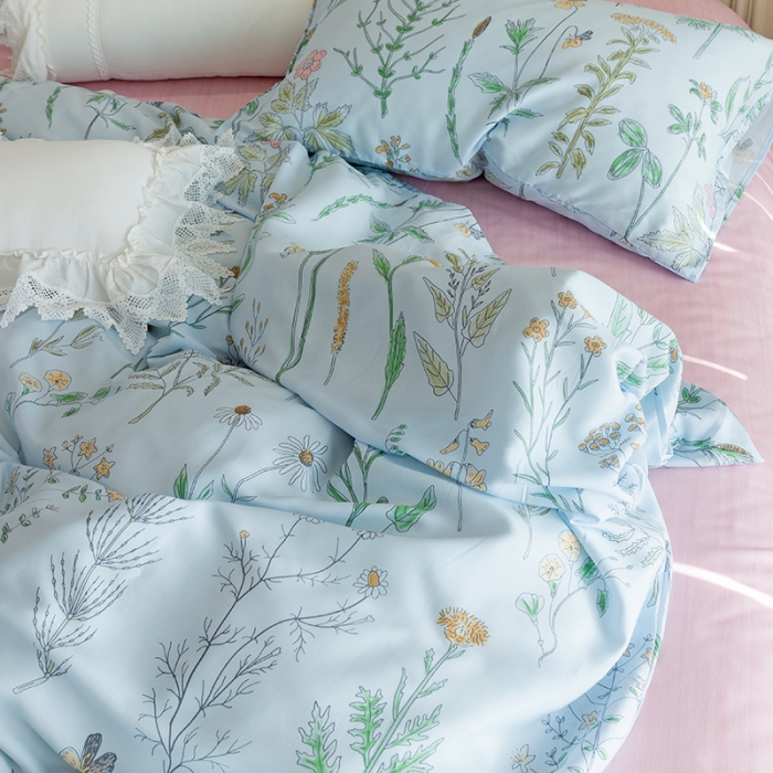 91家纺网 家纺一手货源 找家纺 千朵 2022新款40s天丝四件套 韵叶