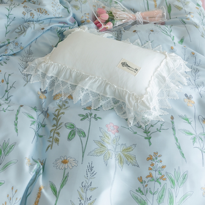 91家纺网 家纺一手货源 找家纺 千朵 2022新款40s天丝四件套 韵叶