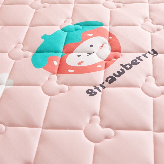 91家纺网 家纺一手货源 找家纺 寐珂家纺 2026新款A类针织大豆双人床垫 草莓宝贝