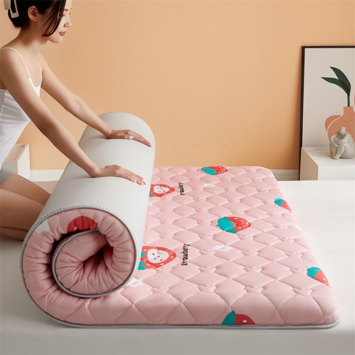 91家纺网 家纺一手货源 找家纺 寐珂家纺 2026新款A类针织大豆双人床垫 草莓宝贝