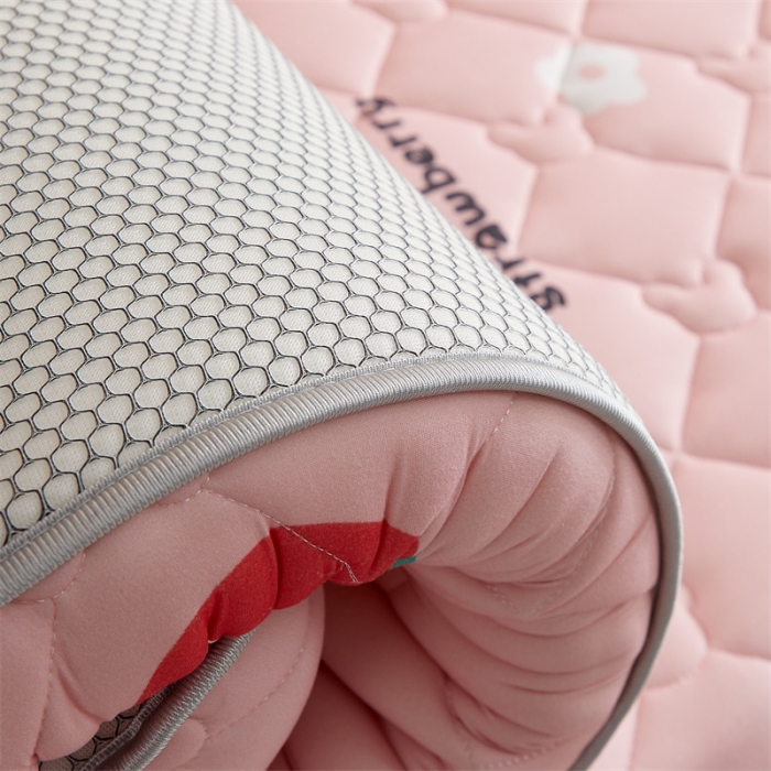 91家纺网 家纺一手货源 找家纺 寐珂家纺 2026新款A类针织大豆双人床垫 草莓宝贝