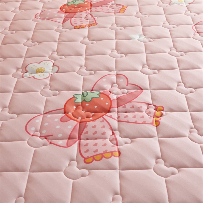 91家纺网 家纺一手货源 找家纺 寐珂家纺 2026新款A类针织大豆双人床垫 花语蝶恋-粉