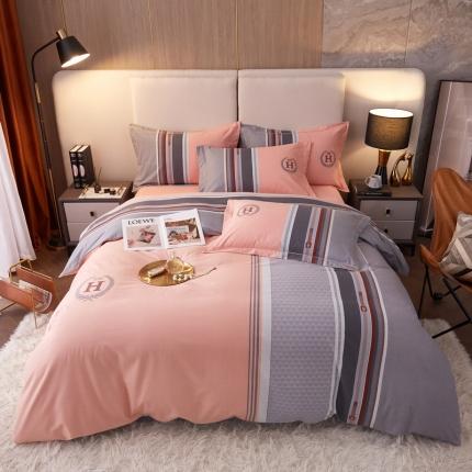 91家纺网 家纺一手货源 找家纺 （总）金纱玉纺 2022新款纯棉大版磨毛印花四件套