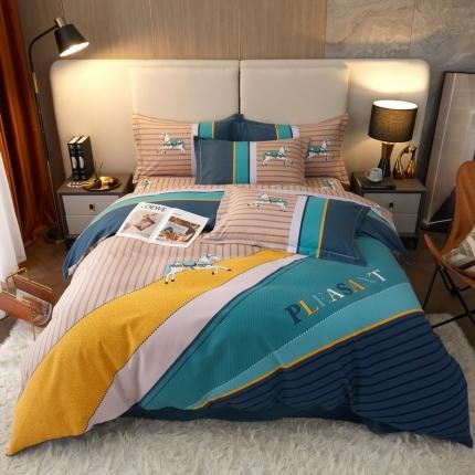 91家纺网 家纺一手货源 找家纺 （总）金纱玉纺 2022新款纯棉大版磨毛印花四件套