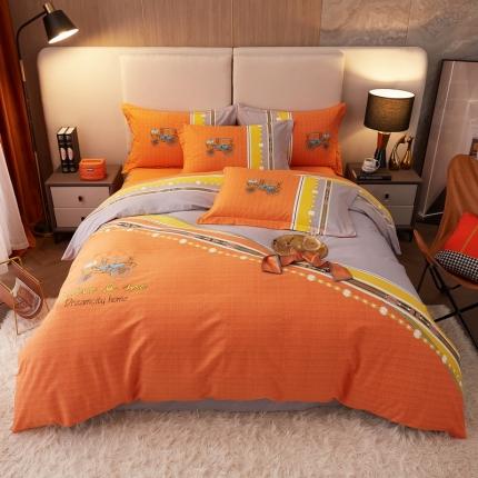 91家纺网 家纺一手货源 找家纺 （总）金纱玉纺 2022新款纯棉大版磨毛印花四件套