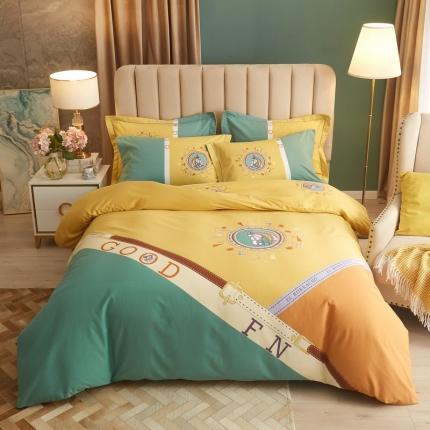 91家纺网 家纺一手货源 找家纺 （总）金纱玉纺 2022新款纯棉大版磨毛印花四件套