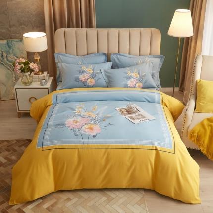 91家纺网 家纺一手货源 找家纺 （总）金纱玉纺 2022新款纯棉大版磨毛印花四件套