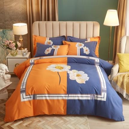 91家纺网 家纺一手货源 找家纺 （总）金纱玉纺 2022新款纯棉大版磨毛印花四件套