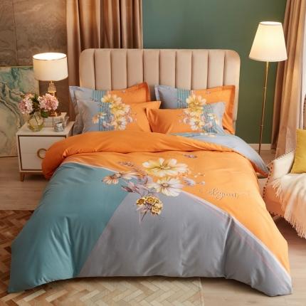 91家纺网 家纺一手货源 找家纺 （总）金纱玉纺 2022新款纯棉大版磨毛印花四件套