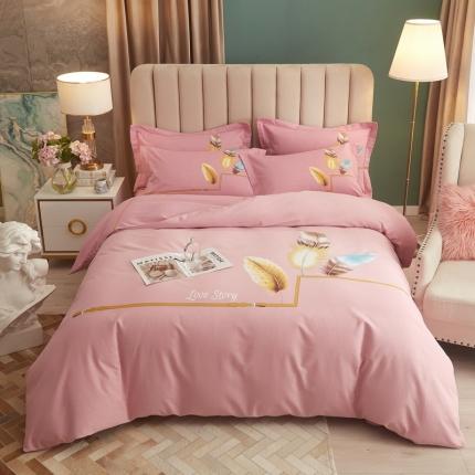 91家纺网 家纺一手货源 找家纺 （总）金纱玉纺 2022新款纯棉大版磨毛印花四件套