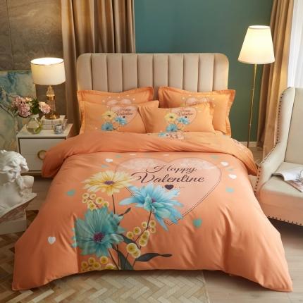 91家纺网 家纺一手货源 找家纺 （总）金纱玉纺 2022新款纯棉大版磨毛印花四件套