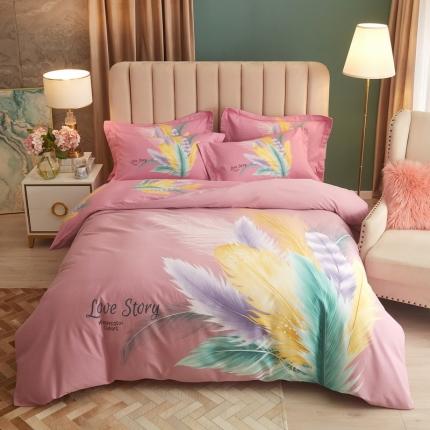 91家纺网 家纺一手货源 找家纺 （总）金纱玉纺 2022新款纯棉大版磨毛印花四件套