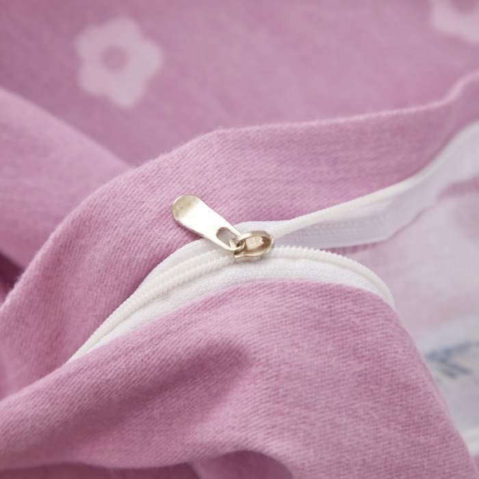 91家纺网 家纺一手货源 找家纺 金纱玉纺 2022新款全棉印花加厚磨毛四件套 芳菲四月-紫