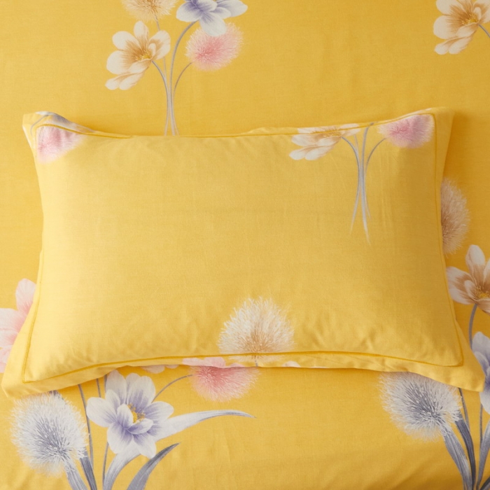 91家纺网 家纺一手货源 找家纺 金纱玉纺 2022新款全棉印花加厚磨毛四件套 暮云间-黄