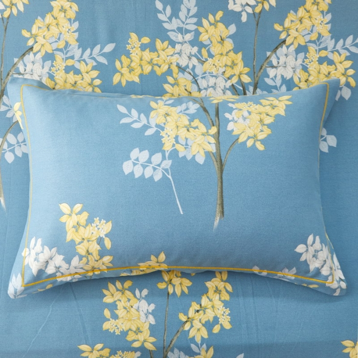 91家纺网 家纺一手货源 找家纺 金纱玉纺 2022新款全棉印花加厚磨毛四件套 寻觅留香-蓝