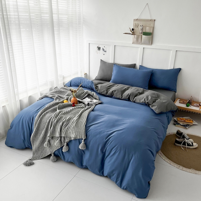 91家纺网 家纺一手货源 找家纺 （总）菲度 2022新款亲肤棉纯色四件套