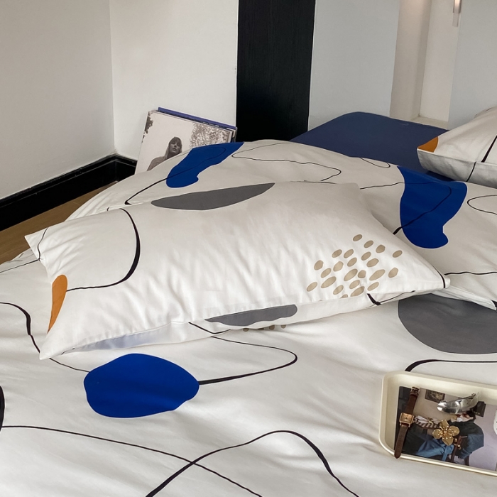 91家纺网 家纺一手货源 找家纺 总艾沁 2022新款40支13372全棉简约风水洗混搭四件套