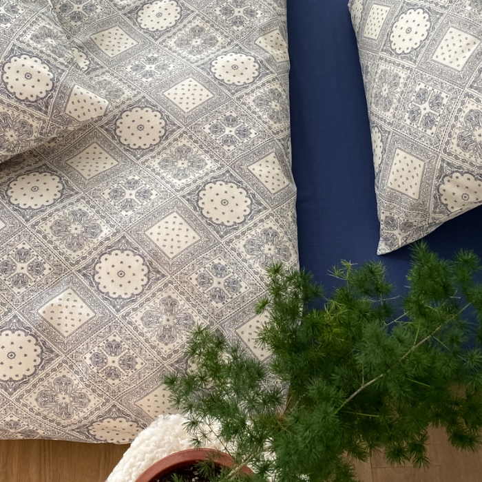 91家纺网 家纺一手货源 找家纺 22新款40支13372全棉简约风水洗混搭四件套 复古腰果花