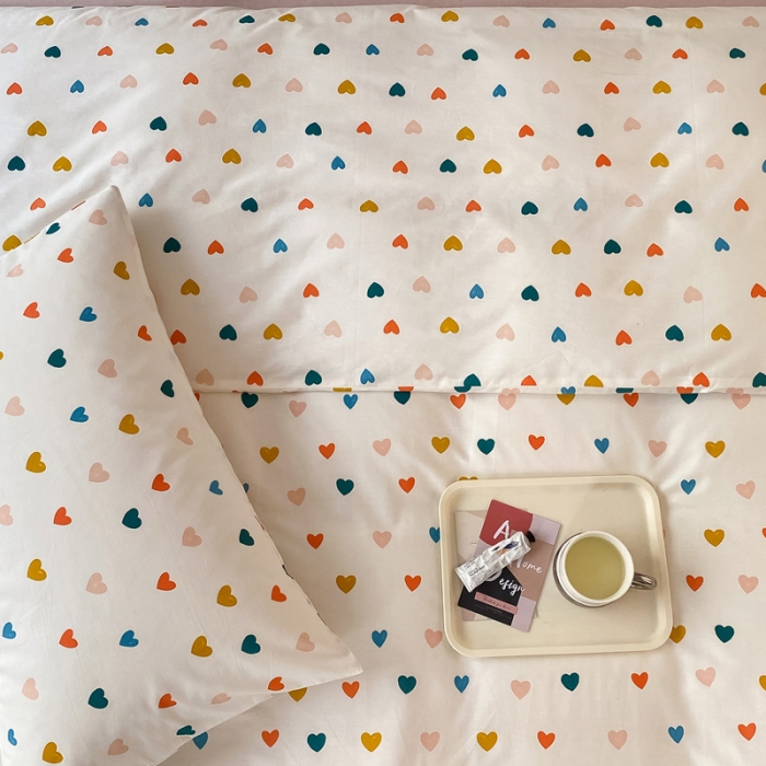 91家纺网 家纺一手货源 找家纺 2022新款40支13372全棉简约风水洗混搭四件套 心愿