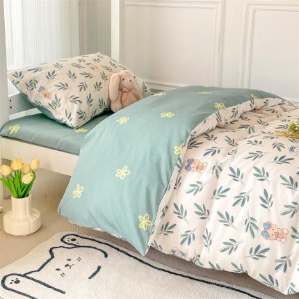 91家纺网 家纺一手货源 找家纺 （总）名兮 2022新款AB版清新全棉印花学生三四件套系列