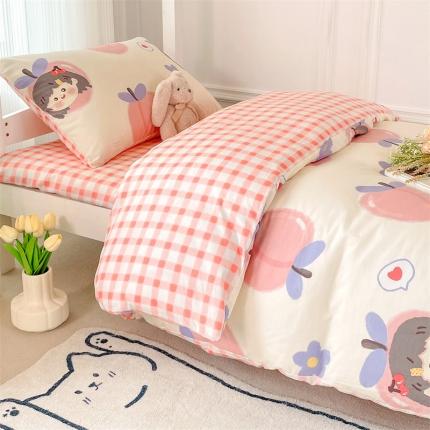 91家纺网 家纺一手货源 找家纺 （总）名兮 2022新款AB版清新全棉印花学生三四件套系列