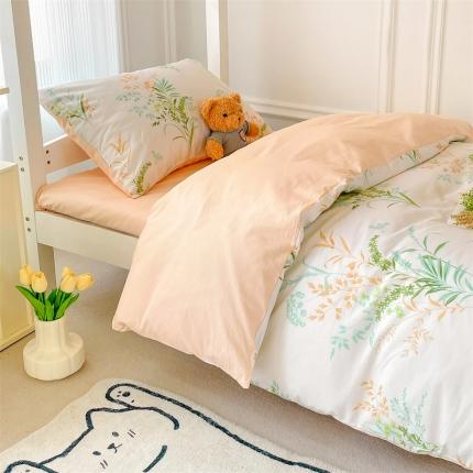 91家纺网 家纺一手货源 找家纺 名兮 2022新款AB版清新全棉印花学生三四件套系列 爱莲娜