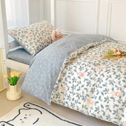 名兮 2022新款AB版清新全棉印花学生三四件套系列 菲菲兔