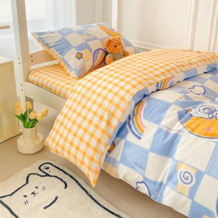 91家纺网 家纺一手货源 找家纺 名兮 2022新款AB版清新全棉印花学生三四件套系列 月球记