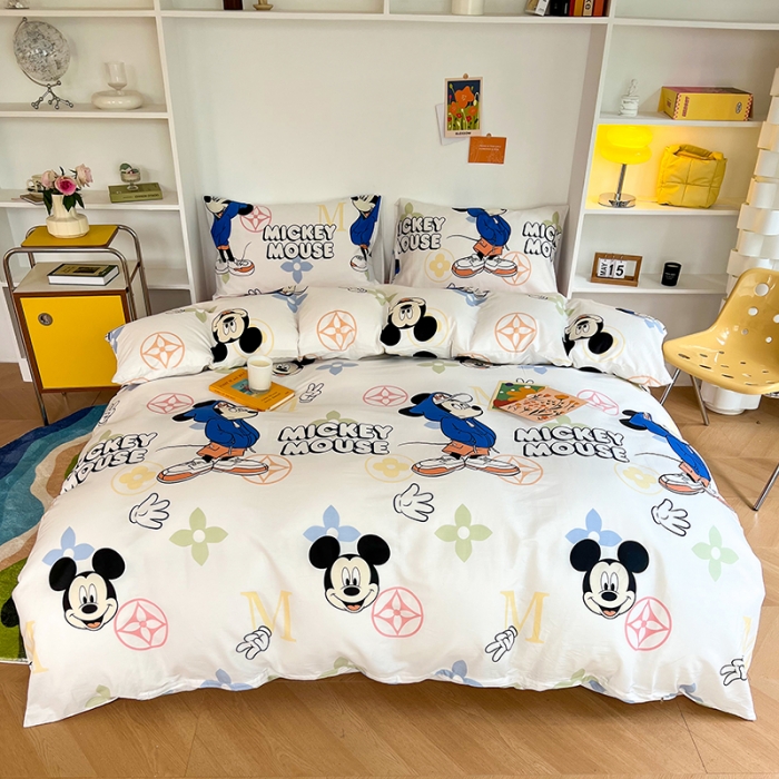 91家纺网 家纺一手货源 找家纺 感遇 2022新款全棉迪士尼系列印花四件套 快乐米奇