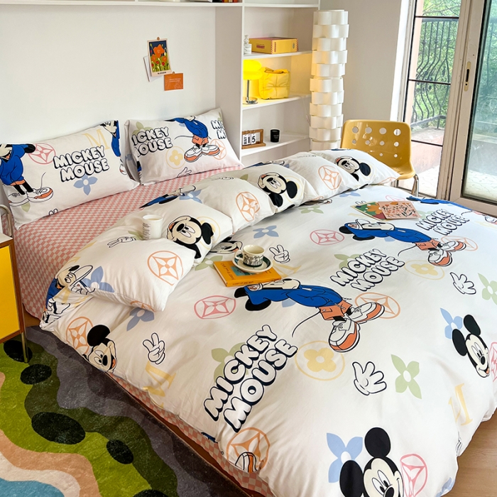 91家纺网 家纺一手货源 找家纺 感遇 2022新款全棉迪士尼系列印花四件套 快乐米奇