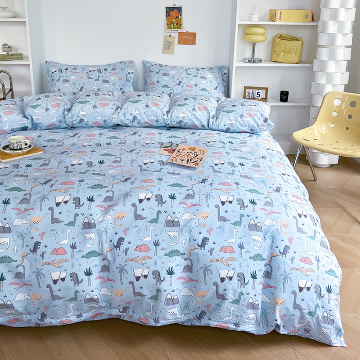 91家纺网 家纺一手货源 找家纺 感遇家纺 2022新款全棉印花系列四件套-第四批 恐龙山